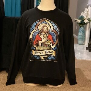 Streetwise Break Bread Graphic Crewneck Sweatshirt - Black